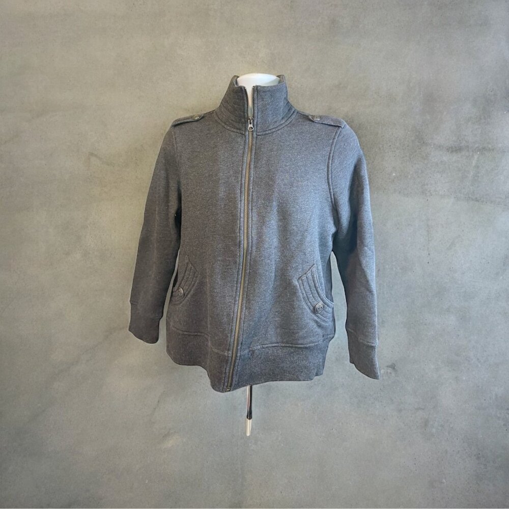 Christopher Banks Mens Gray Jacket Large Full-Zip Pockets Old Money Academia